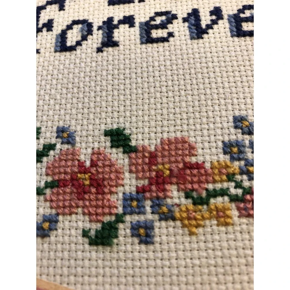 Friends are Forever - Cross Stitch - Finished - Framed size 8 x 8